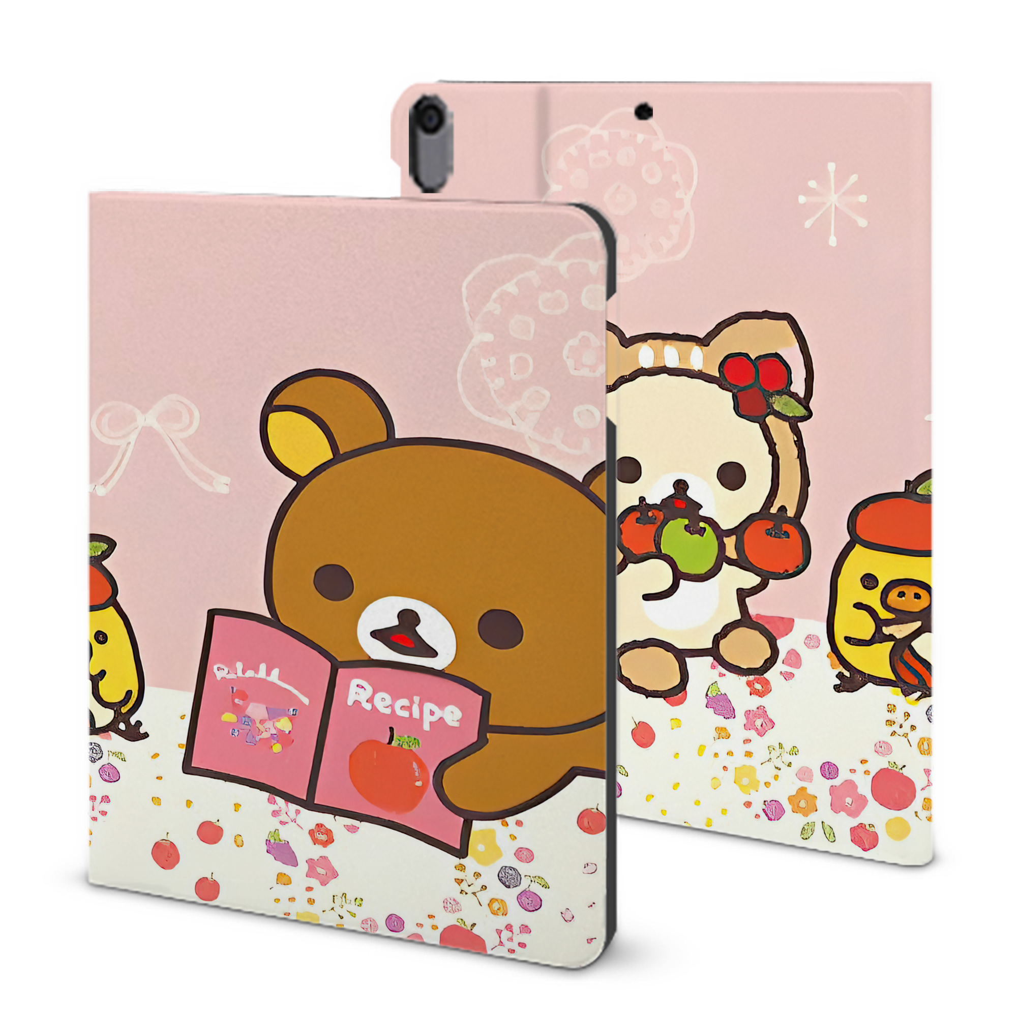 （画像用） リラックマ リラックマ キイロイトリ Rilakkuma Korilakkuma Kiiroitori IPad ケース ブック型 PUレザー TPU 耐衝撃 軽量 薄型 ペン収納なし 全面保護 IPad 各モデル対応